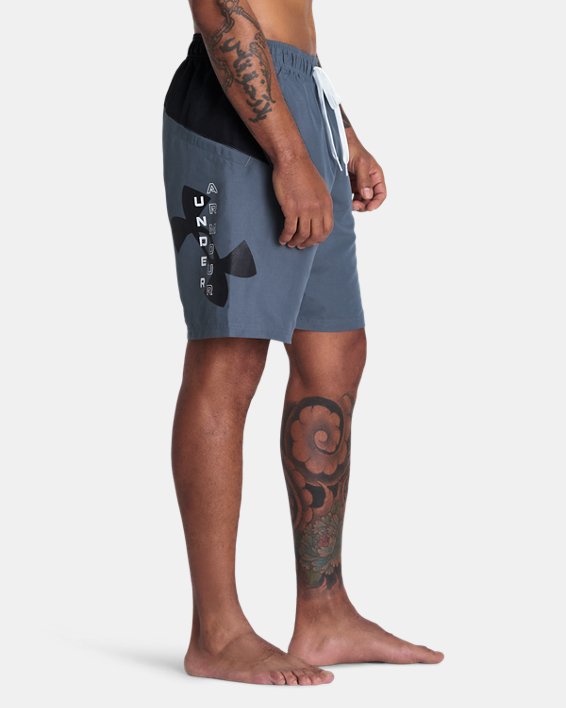 Men's UA Point Breeze Colorblock Volley Shorts, Gray, pdpMainDesktop image number 2